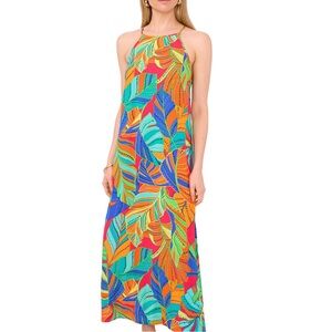 Vince Camuto
Tropical Print Halter Neck Sleeveless Shift Maxi
Dress, XS,New